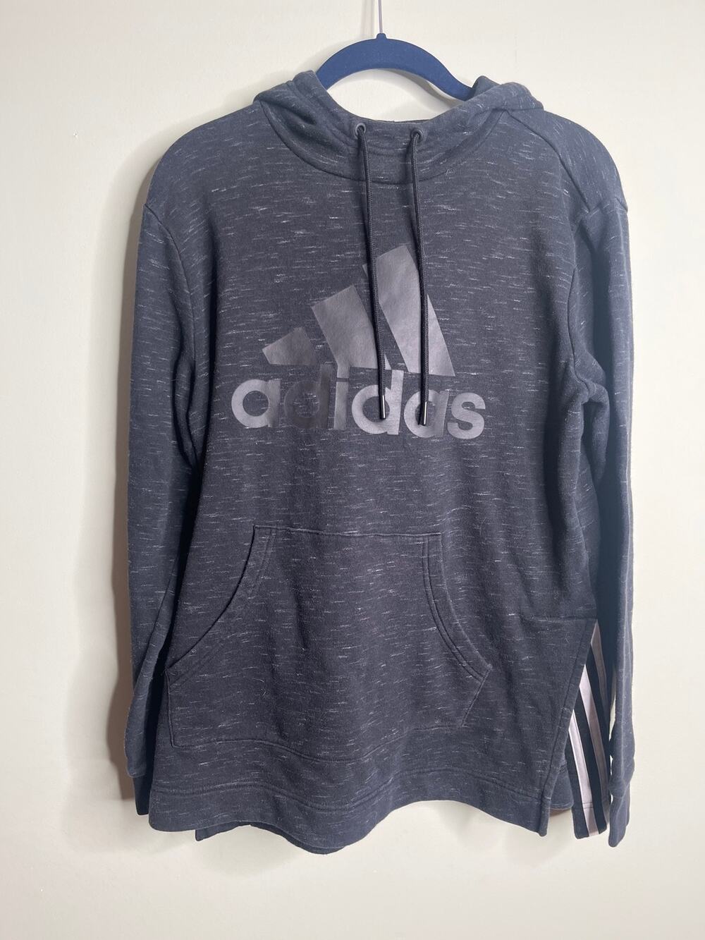 Adidas Womens Black Heathered Hoodie Medium